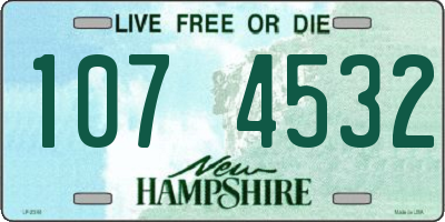 NH license plate 1074532