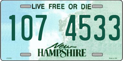 NH license plate 1074533