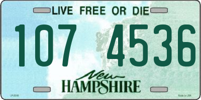 NH license plate 1074536