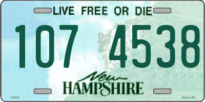NH license plate 1074538