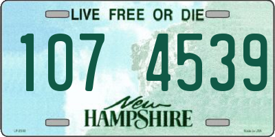 NH license plate 1074539