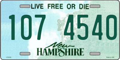 NH license plate 1074540