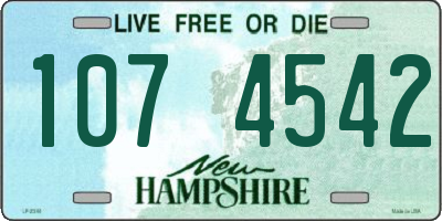NH license plate 1074542