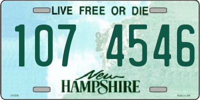 NH license plate 1074546
