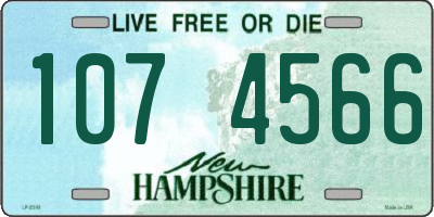 NH license plate 1074566