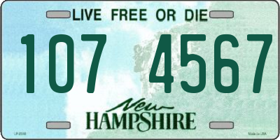 NH license plate 1074567
