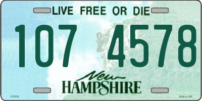 NH license plate 1074578