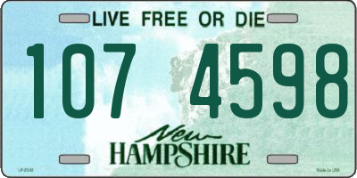 NH license plate 1074598