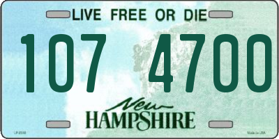 NH license plate 1074700