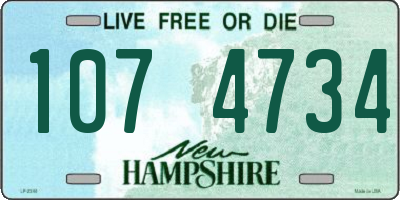NH license plate 1074734