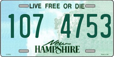 NH license plate 1074753