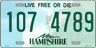 NH license plate 1074789