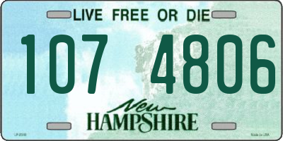 NH license plate 1074806