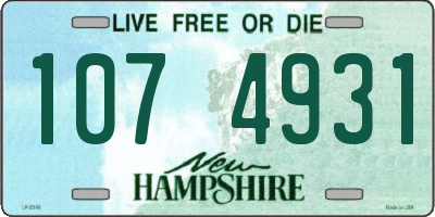 NH license plate 1074931
