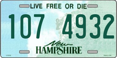 NH license plate 1074932
