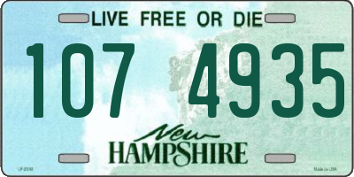 NH license plate 1074935