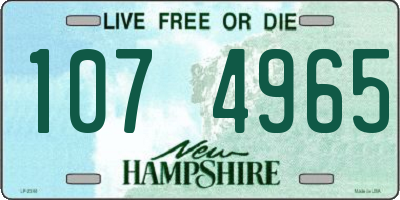 NH license plate 1074965