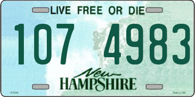 NH license plate 1074983