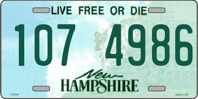 NH license plate 1074986