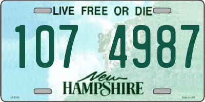 NH license plate 1074987