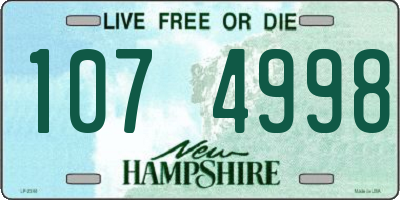 NH license plate 1074998