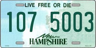 NH license plate 1075003