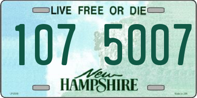 NH license plate 1075007
