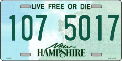 NH license plate 1075017