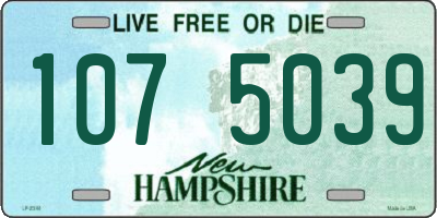 NH license plate 1075039
