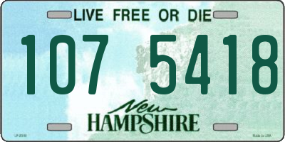 NH license plate 1075418