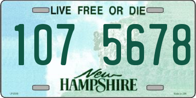 NH license plate 1075678