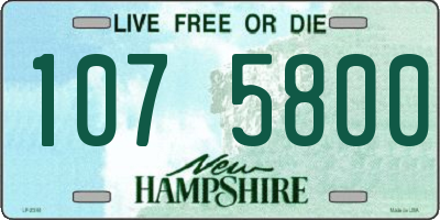 NH license plate 1075800
