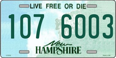 NH license plate 1076003