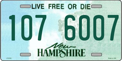 NH license plate 1076007