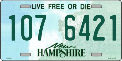 NH license plate 1076421