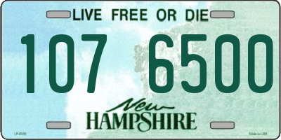 NH license plate 1076500