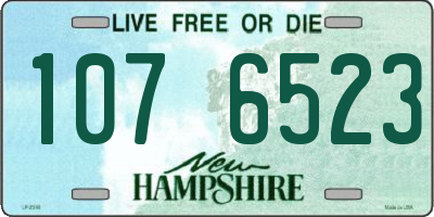 NH license plate 1076523