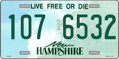 NH license plate 1076532