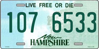 NH license plate 1076533