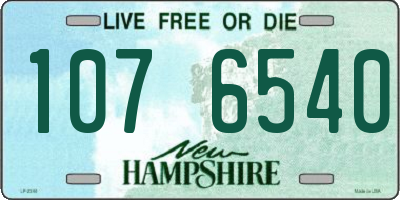 NH license plate 1076540
