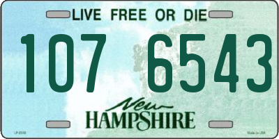 NH license plate 1076543