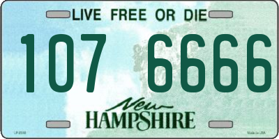 NH license plate 1076666