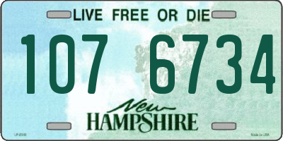 NH license plate 1076734
