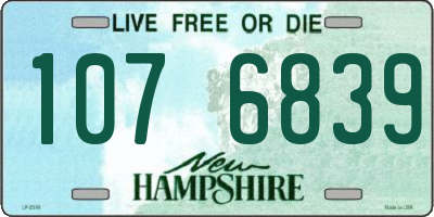 NH license plate 1076839