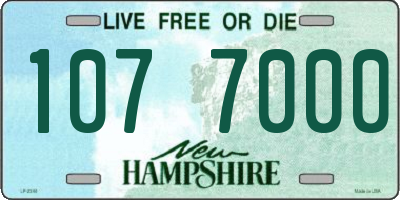 NH license plate 1077000