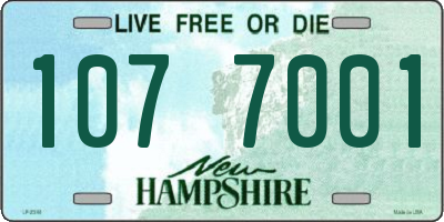 NH license plate 1077001