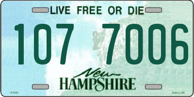 NH license plate 1077006