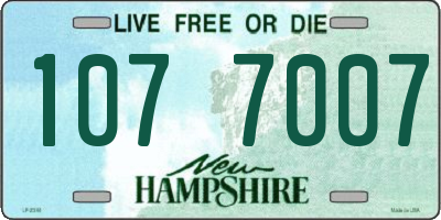 NH license plate 1077007