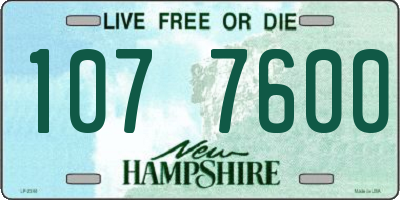 NH license plate 1077600