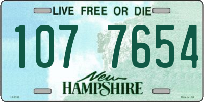 NH license plate 1077654